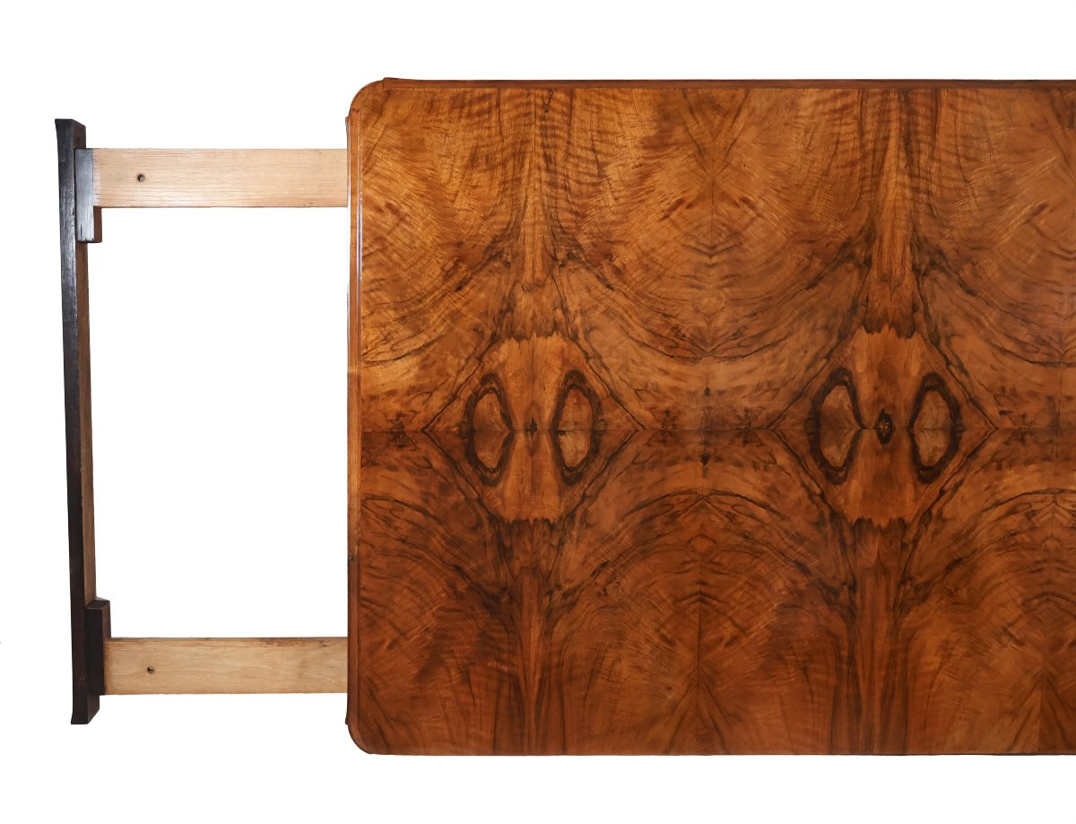 Table de salle à manger en noyer époque art déco -photo-3