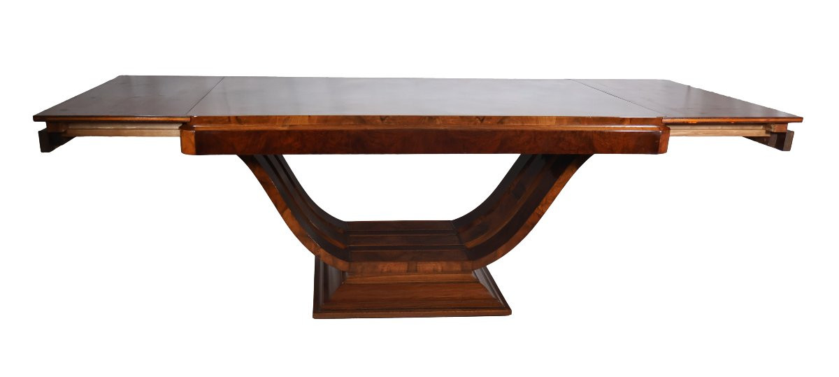 Table de salle à manger en noyer époque art déco -photo-8