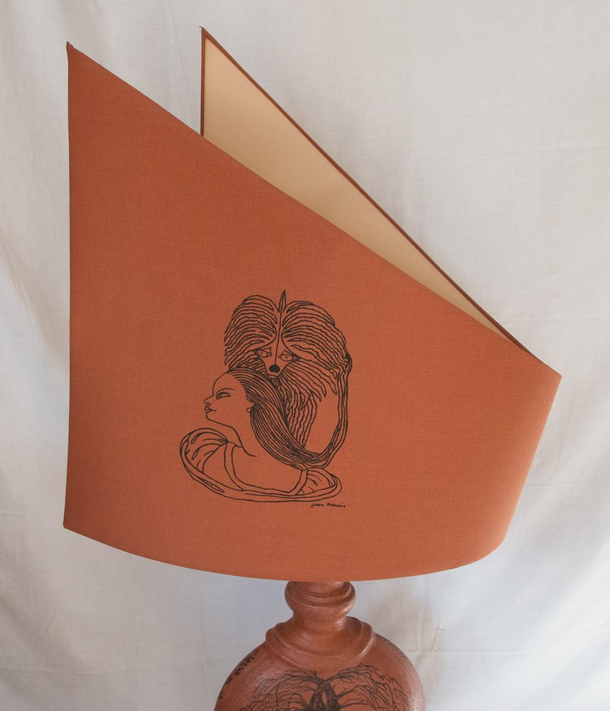 Lampe en terre rouge Jean Marais 1913-1998-photo-1