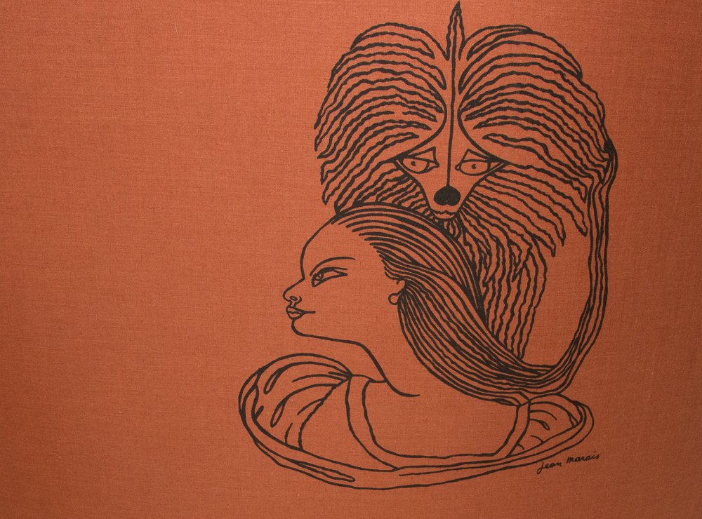 Lampe en terre rouge Jean Marais 1913-1998-photo-2