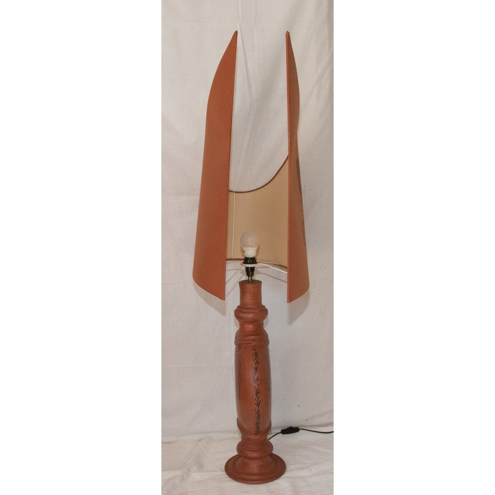 Lampe en terre rouge Jean Marais 1913-1998-photo-5