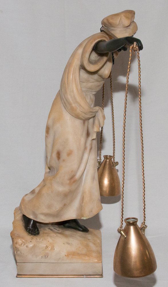 La porteuse d’eau En Albâtre Et Bronze Dominique Alonzo-photo-2