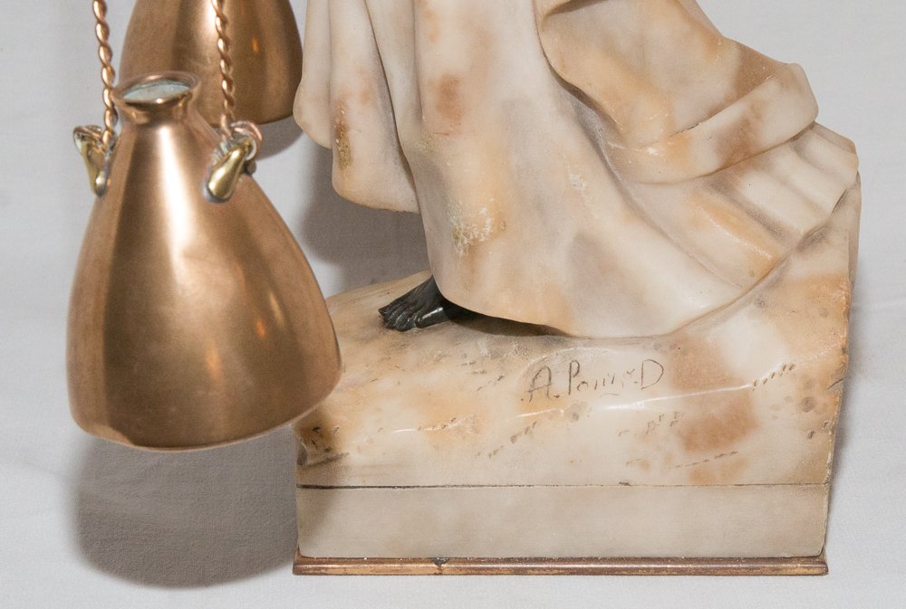 La porteuse d’eau En Albâtre Et Bronze Dominique Alonzo-photo-5