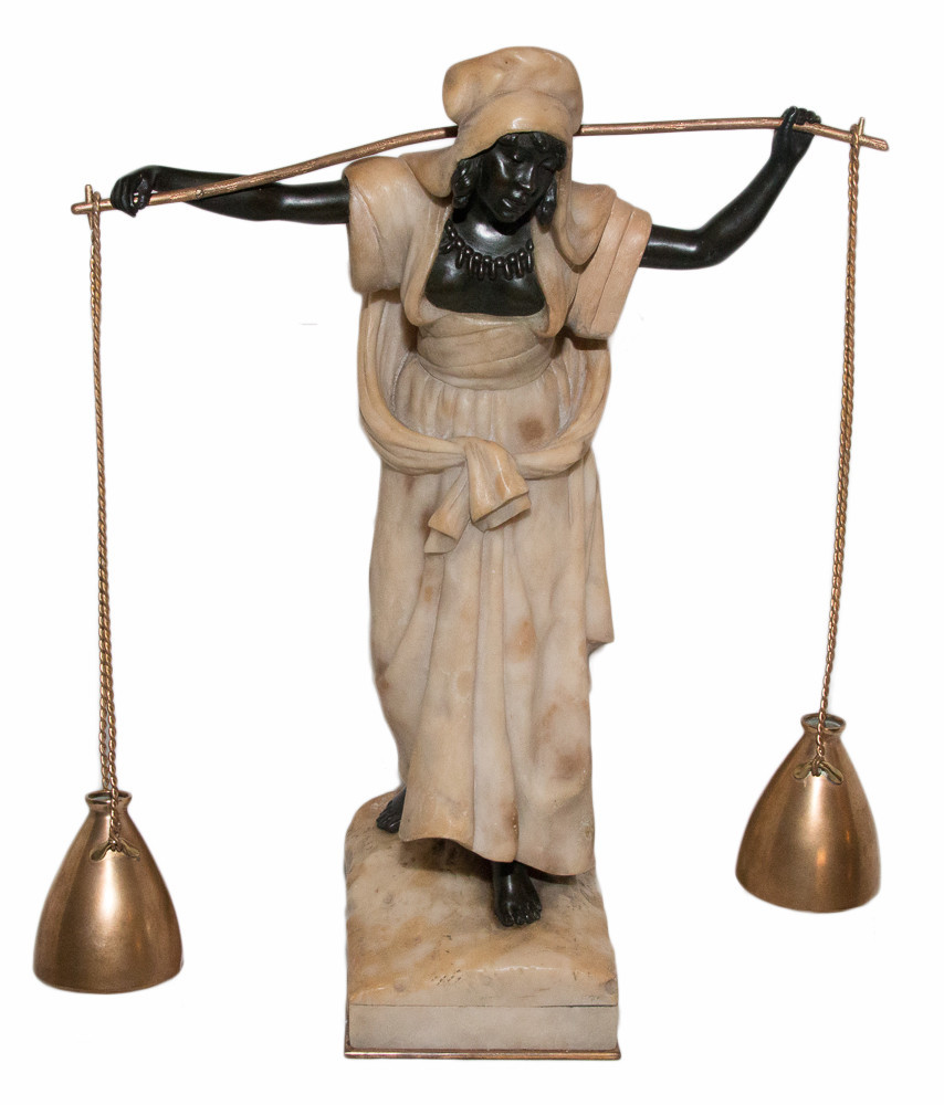 La porteuse d’eau En Albâtre Et Bronze Dominique Alonzo