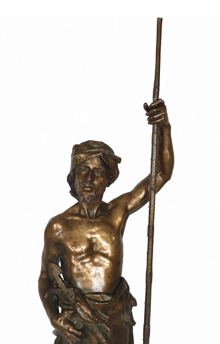 Bronze Arab Sentinel By Anglès, Late 19th Century-photo-2
