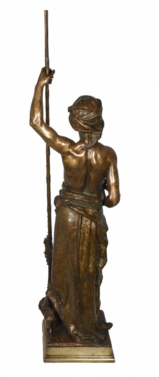 Bronze Arab Sentinel By Anglès, Late 19th Century-photo-3