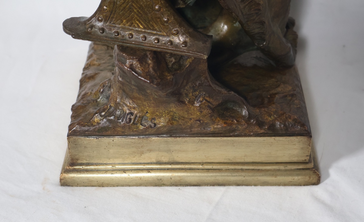 Bronze Arab Sentinel By Anglès, Late 19th Century-photo-6
