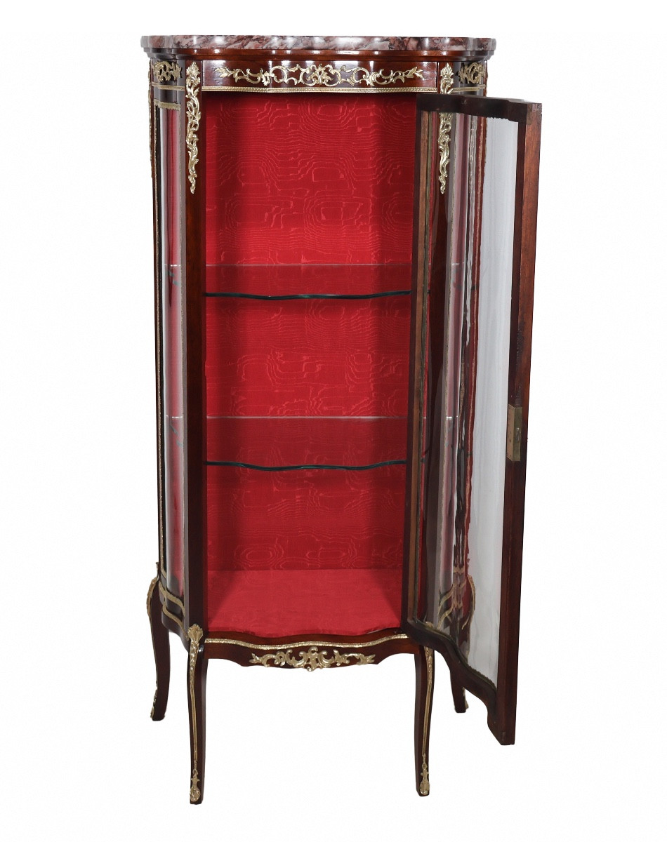 Curved Mahogany Display Cabinet From The Napoleon III Period -photo-4