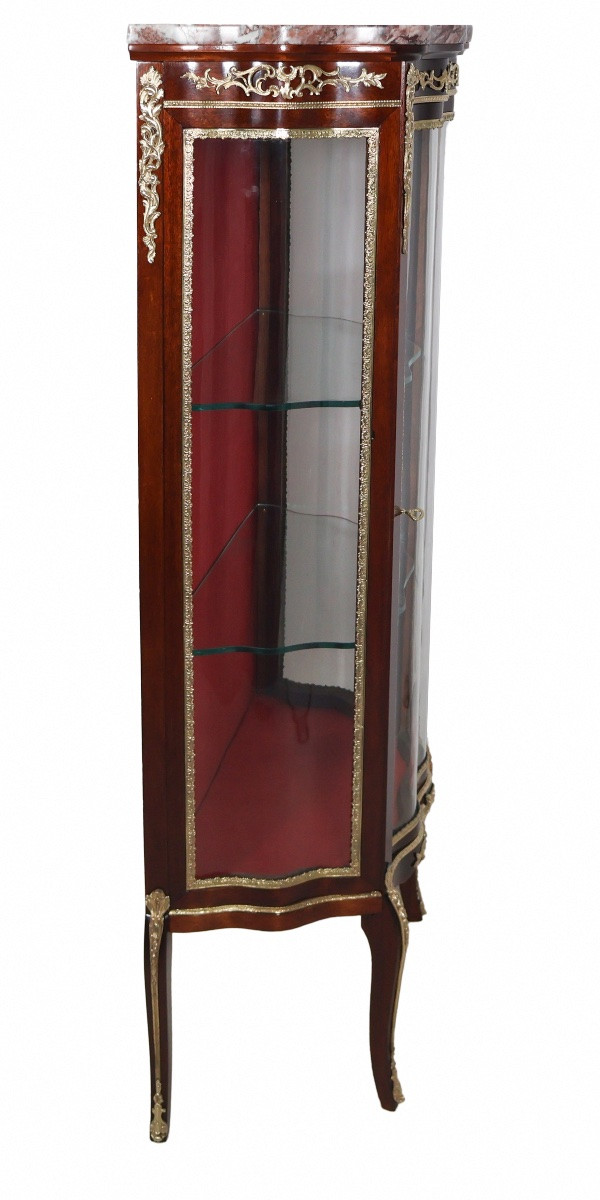Curved Mahogany Display Cabinet From The Napoleon III Period -photo-4