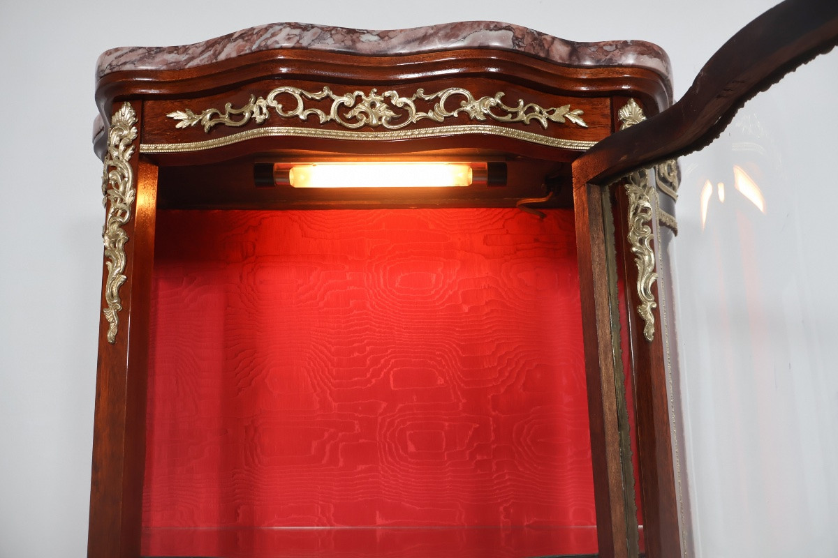Curved Mahogany Display Cabinet From The Napoleon III Period -photo-6