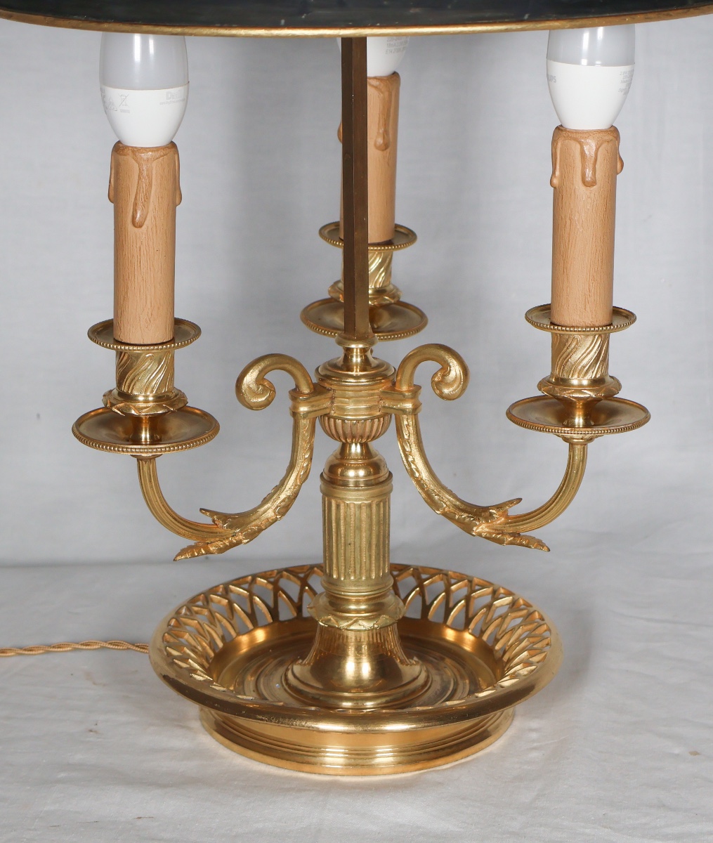 Louis XVI Period Gilt Bronze Bouillotte Lamp-photo-3
