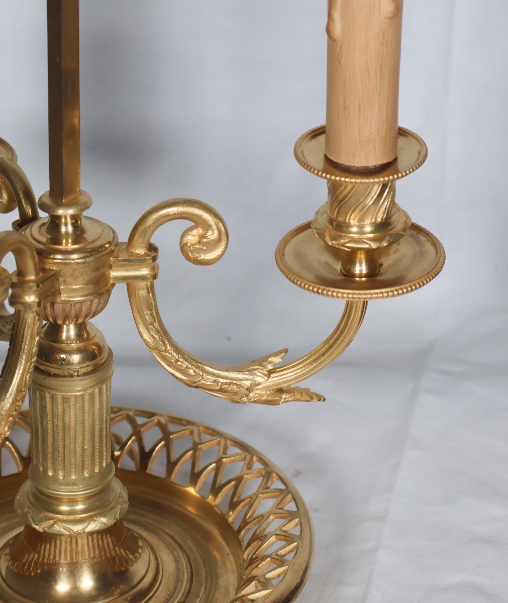 Louis XVI Period Gilt Bronze Bouillotte Lamp-photo-3