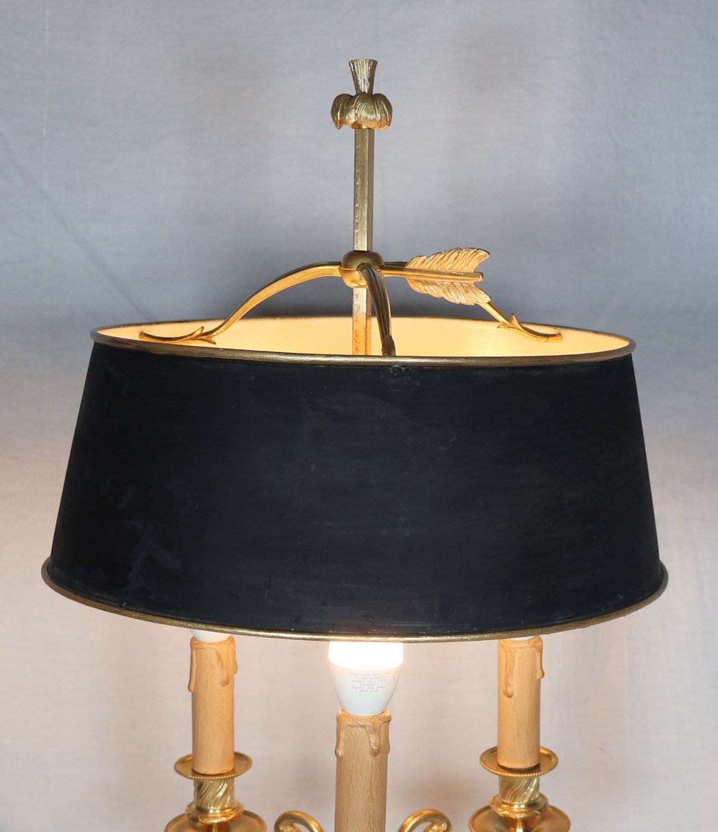 Louis XVI Period Gilt Bronze Bouillotte Lamp-photo-5