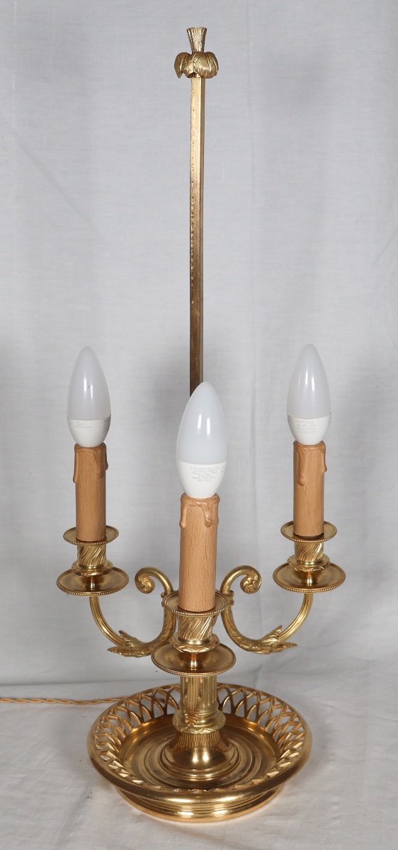 Louis XVI Period Gilt Bronze Bouillotte Lamp-photo-6