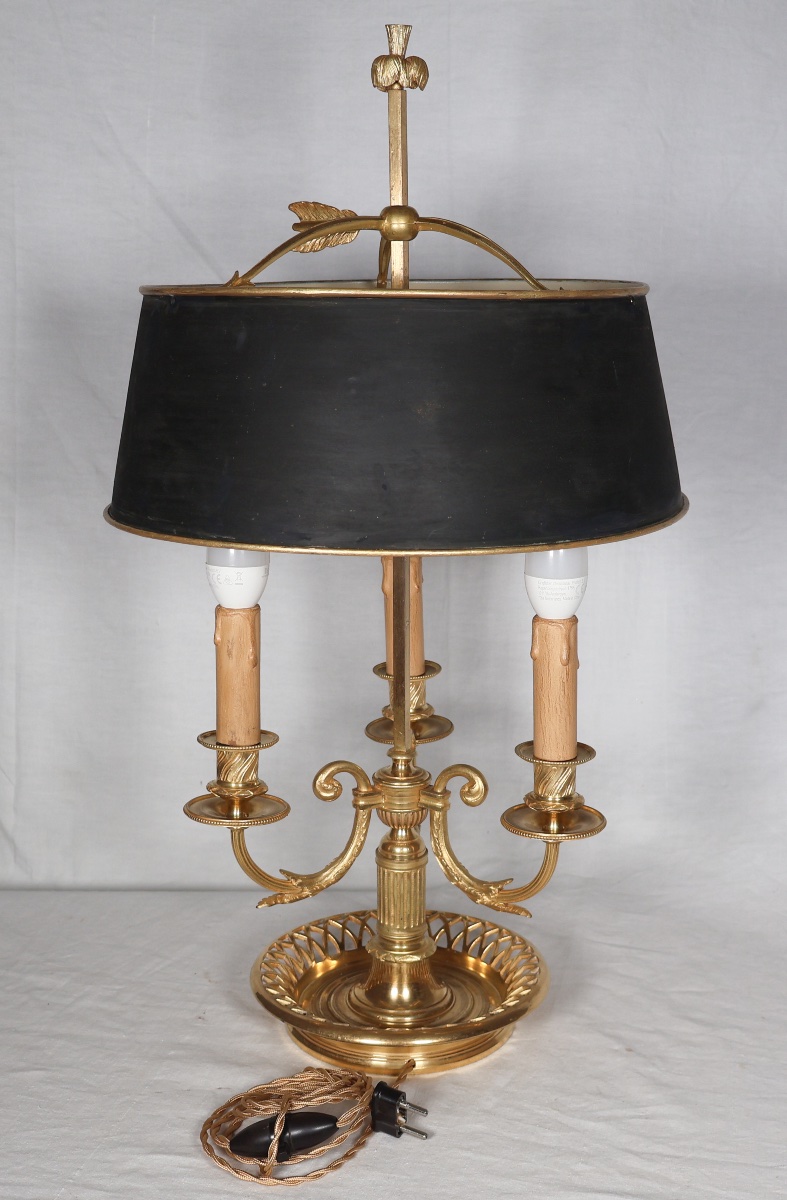 Louis XVI Period Gilt Bronze Bouillotte Lamp-photo-8
