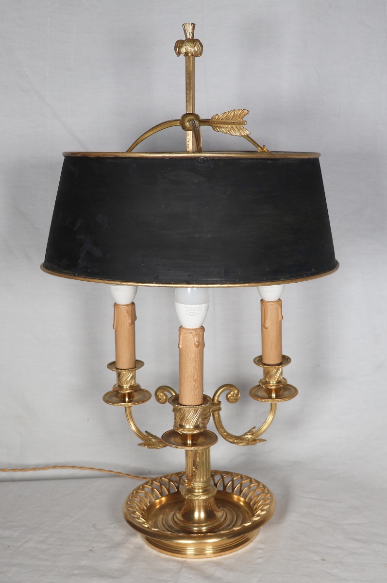 Louis XVI Period Gilt Bronze Bouillotte Lamp