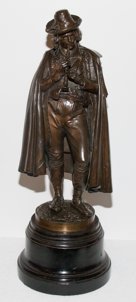  Bronze "le Joueur De Flûte" Signé Calmels 1822-1906