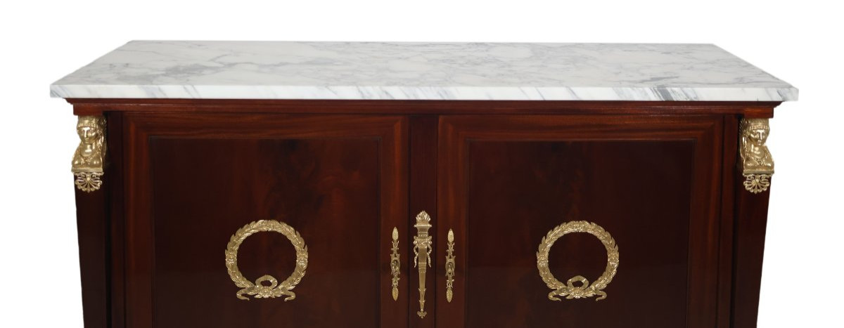  First Empire Style Mahogany Sideboard, Late 19th Century.-photo-4