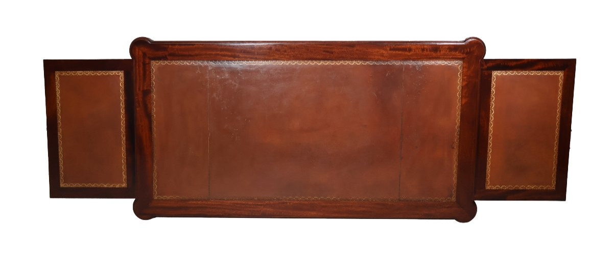 Double-sided Flat Desk With Pull-out Drawers, Louis XVI Style, Early 20th Century.-photo-4