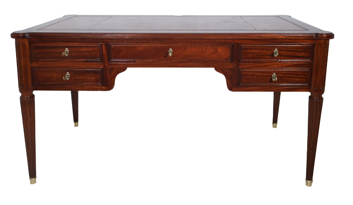 Double-sided Flat Desk With Pull-out Drawers, Louis XVI Style, Early 20th Century.