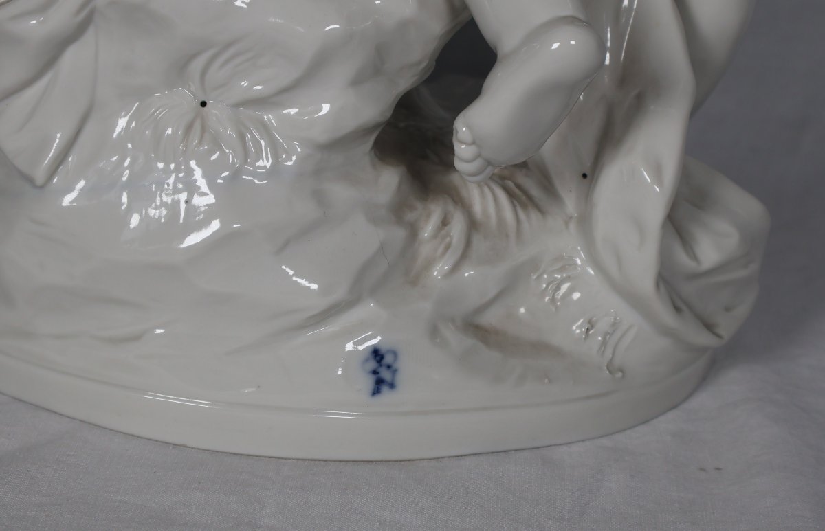 Group Of Children In Capodimonte Porcelain, Late 19th Century-photo-4