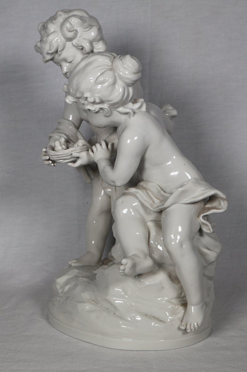 Group Of Children In Capodimonte Porcelain, Late 19th Century-photo-6
