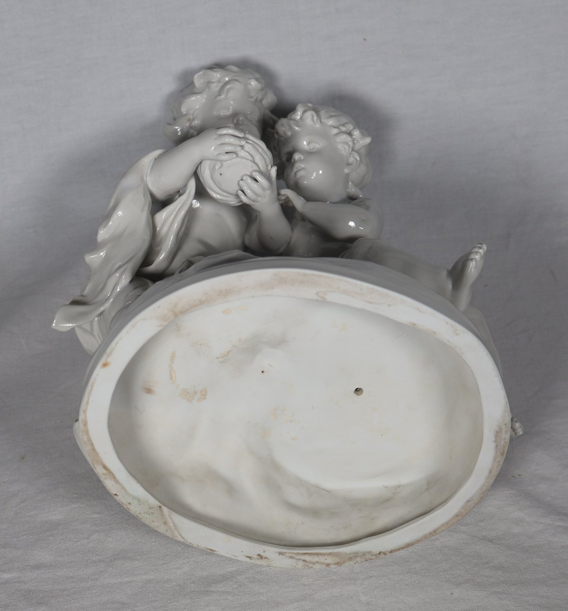 Group Of Children In Capodimonte Porcelain, Late 19th Century-photo-7