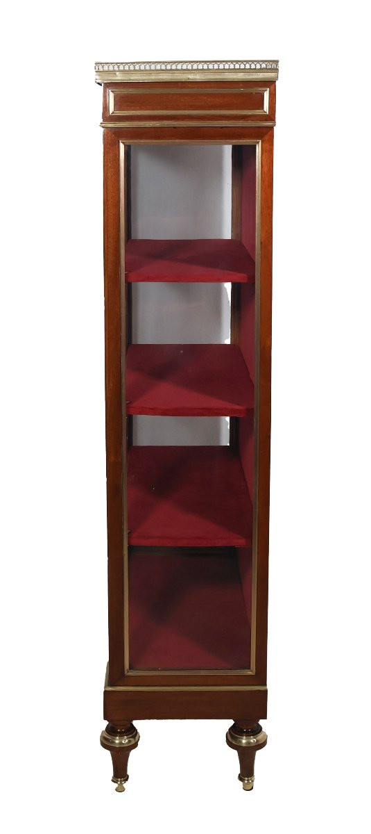 Mahogany And Brass Display Cabinet In The Louis XVI Style, Late 19th Century-photo-6