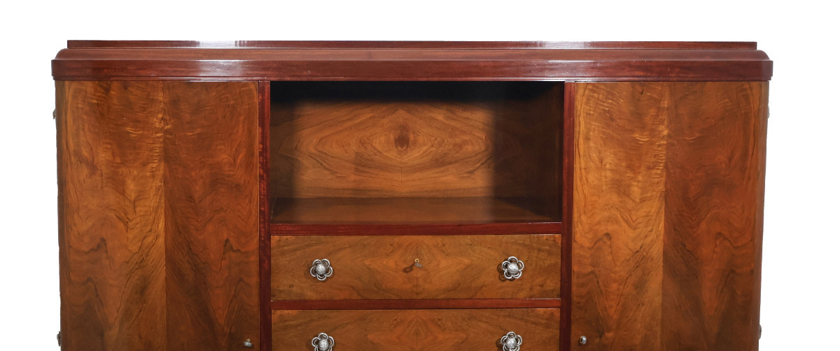 Bibliothèque en noyer Louis Majorelle (1859-1926) époque Art Déco-photo-4