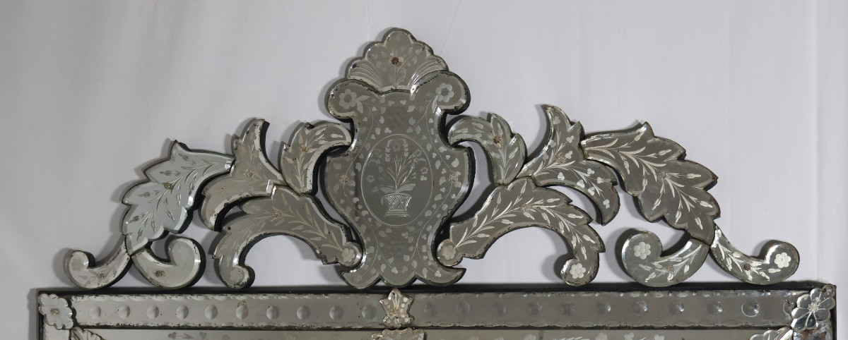 Miroir Vénitien à pareclose époque 1900-photo-4