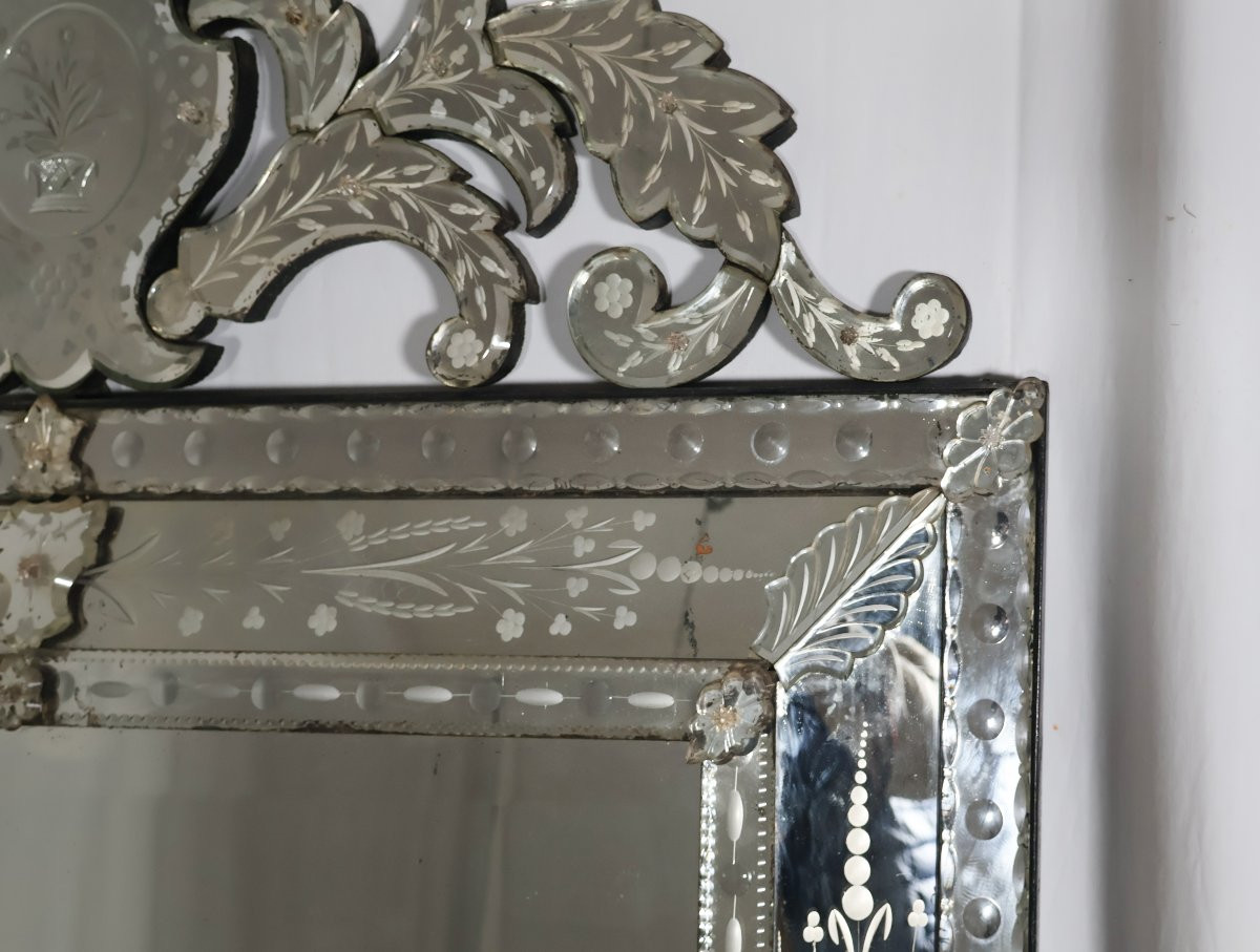 Miroir Vénitien à pareclose époque 1900-photo-5