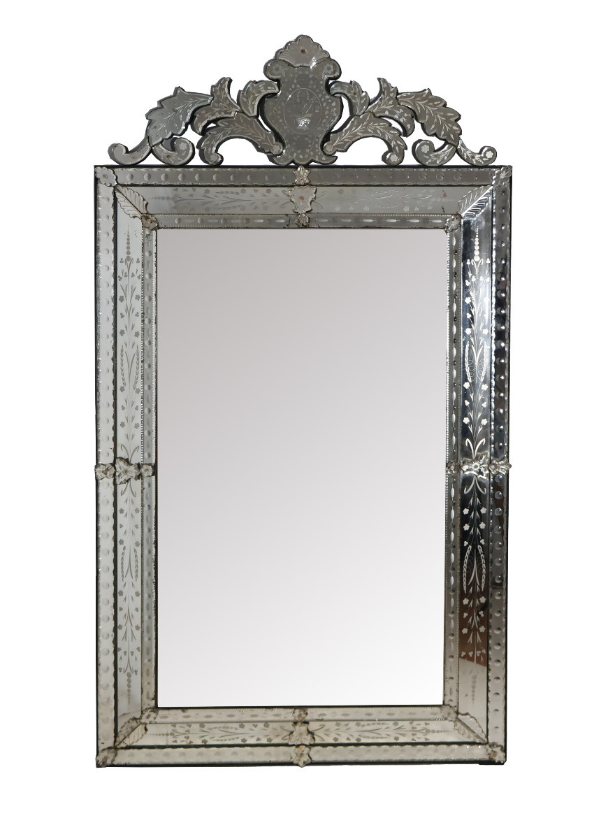 Miroir Vénitien à pareclose époque 1900