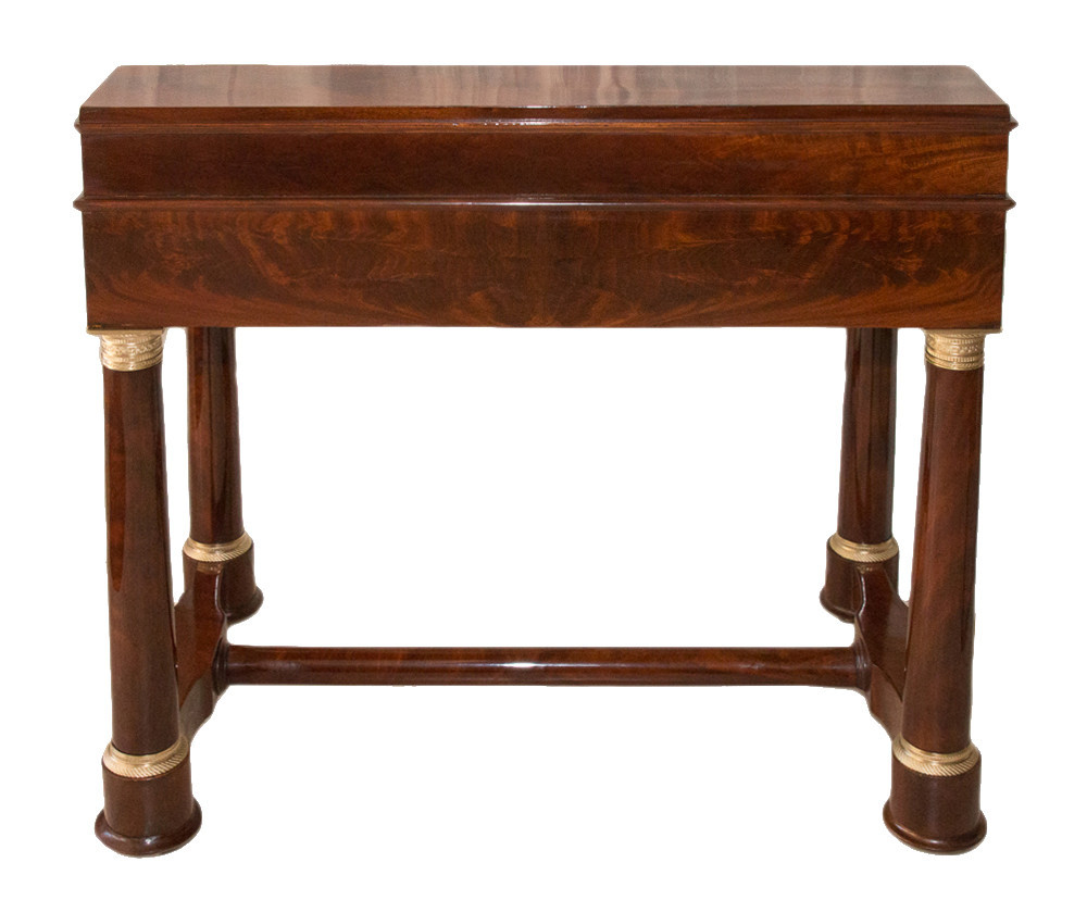 Empire Period Stepped Desk In Flame Mahogany Veneer-photo-4