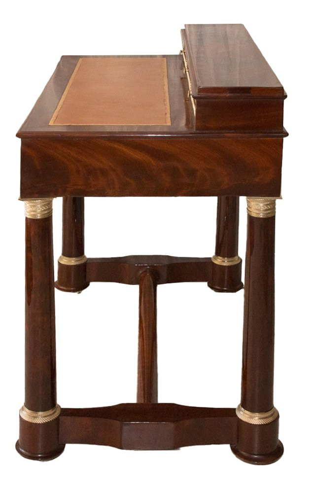 Empire Period Stepped Desk In Flame Mahogany Veneer-photo-1