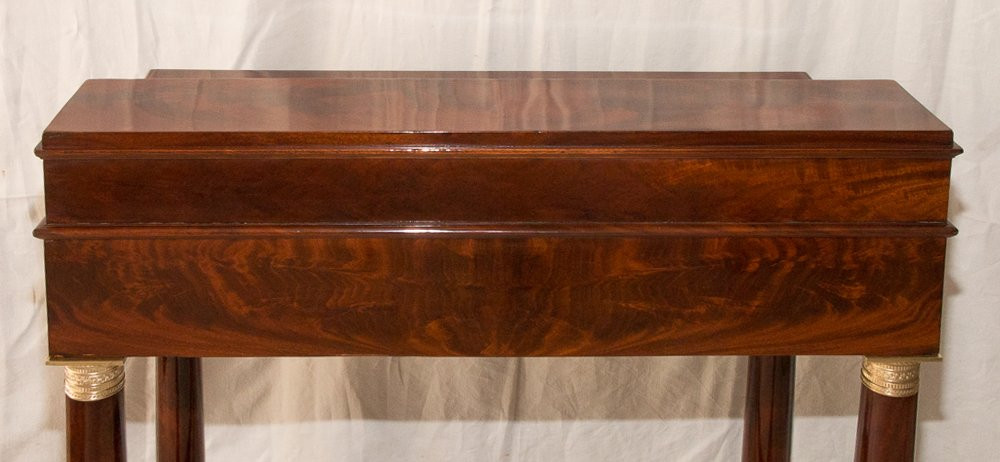 Empire Period Stepped Desk In Flame Mahogany Veneer-photo-2