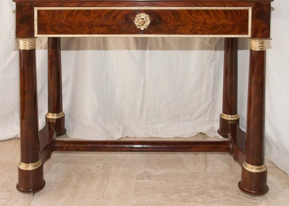 Empire Period Stepped Desk In Flame Mahogany Veneer-photo-6