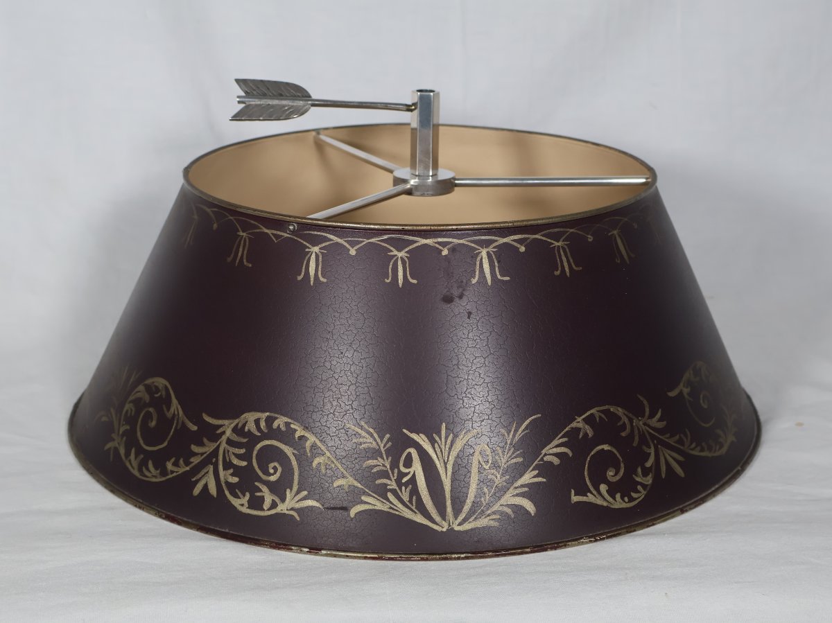 Empire Style Bouillotte Lamp In Silvered Bronze, Early 20th Century-photo-7