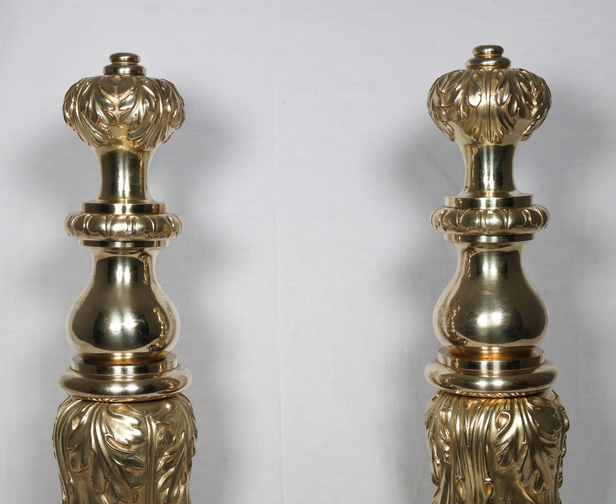 Large Pair Of Gilt Bronze Doorstops From The Napoleon III Period-photo-3