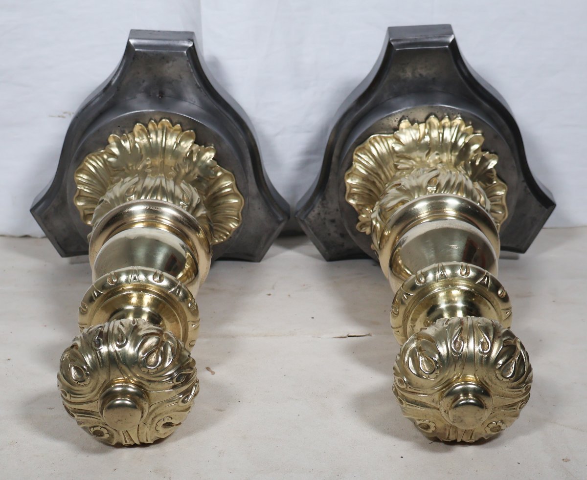 Large Pair Of Gilt Bronze Doorstops From The Napoleon III Period-photo-3