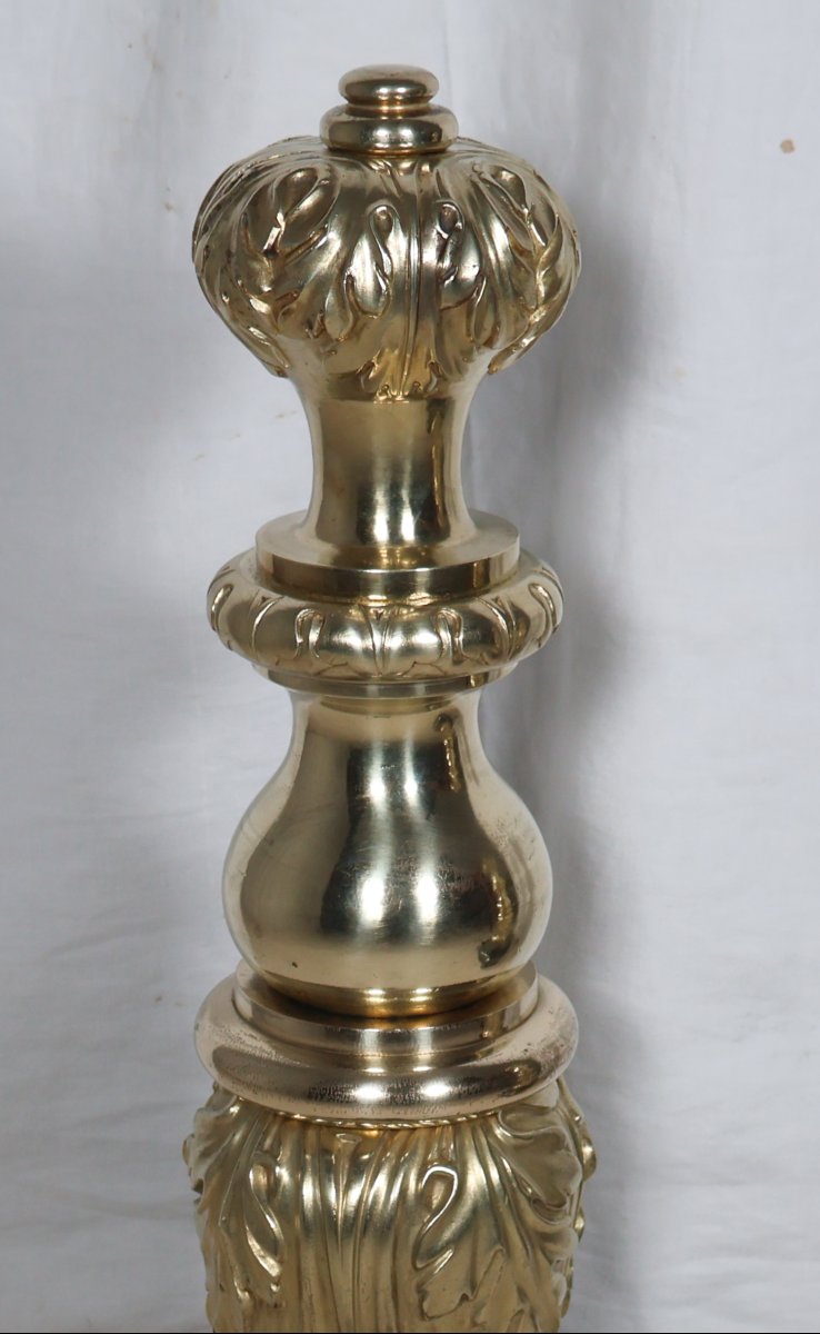 Large Pair Of Gilt Bronze Doorstops From The Napoleon III Period-photo-8