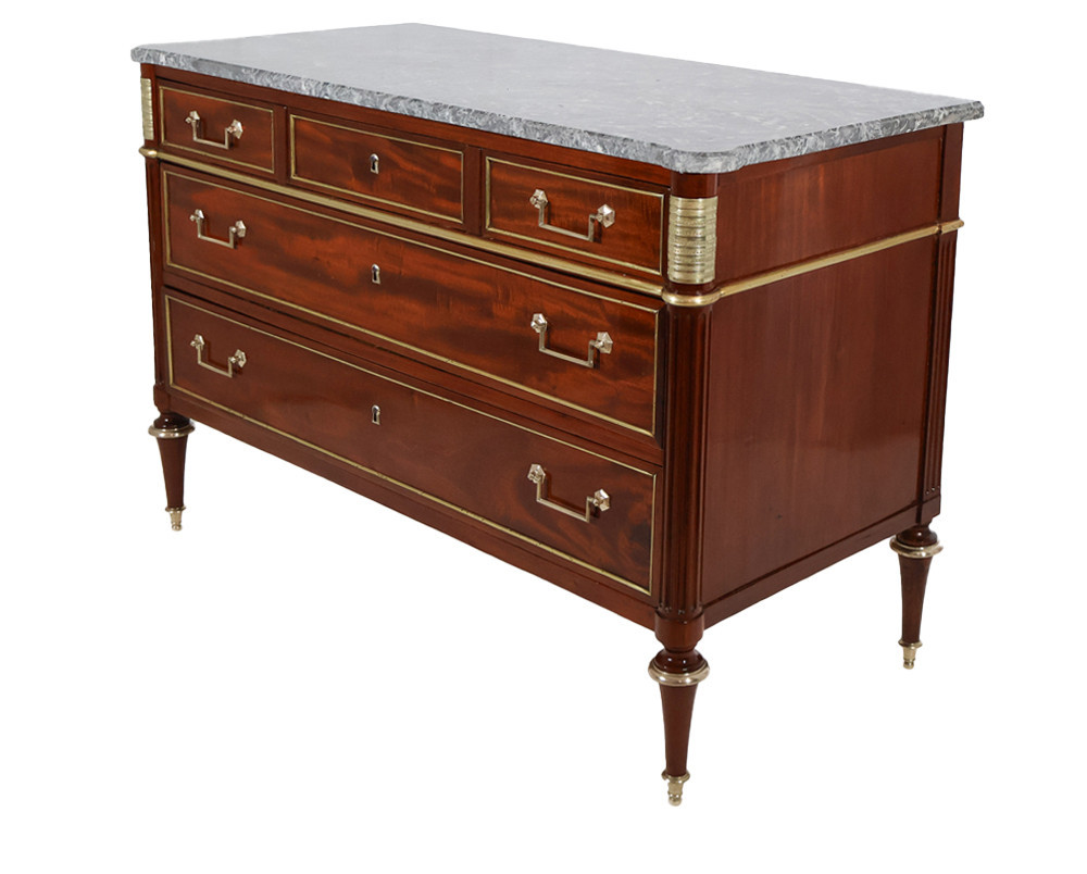 Louis XVI Period Mahogany Commode By F. Schey-photo-3