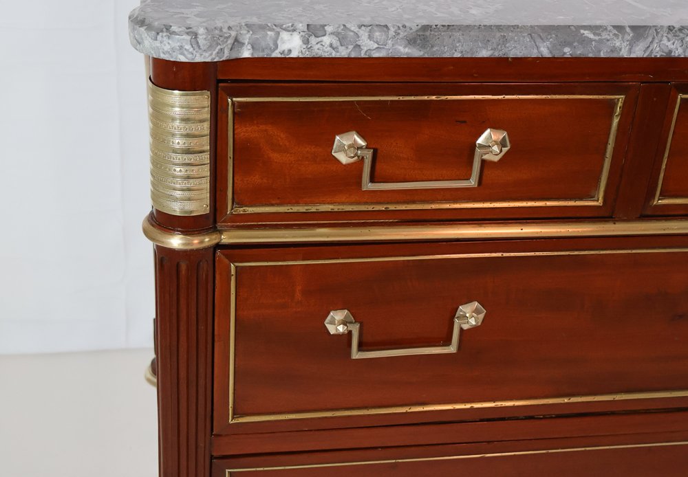 Louis XVI Period Mahogany Commode By F. Schey-photo-4