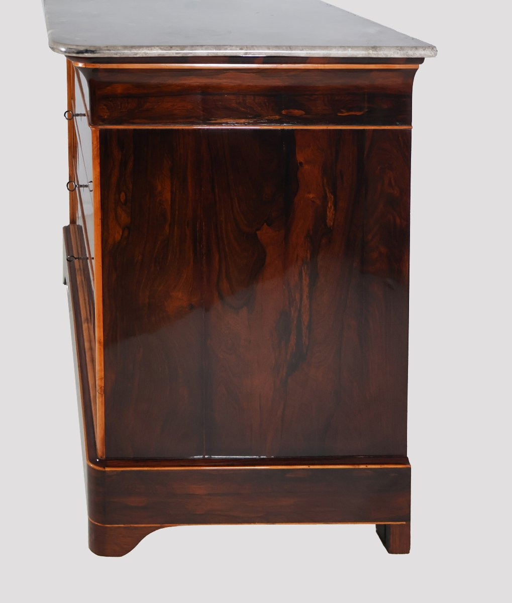 Rosewood And Lemonwood Chest Of Drawers Charles X Period-photo-1