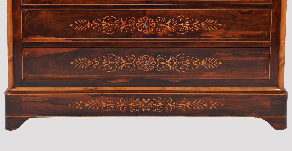 Rosewood And Lemonwood Chest Of Drawers Charles X Period-photo-8