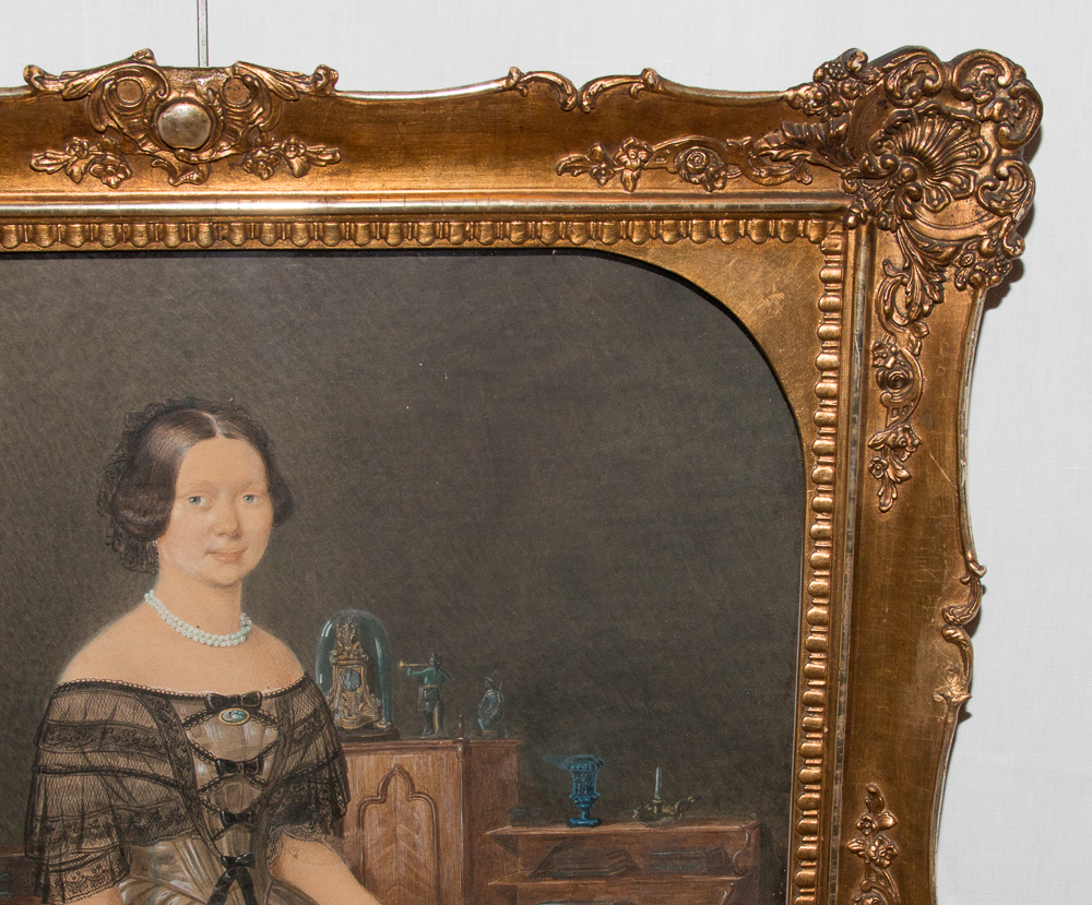 Aquarelle , Portrait de Femme, Signée L Kergel Et Datée 1849-photo-1