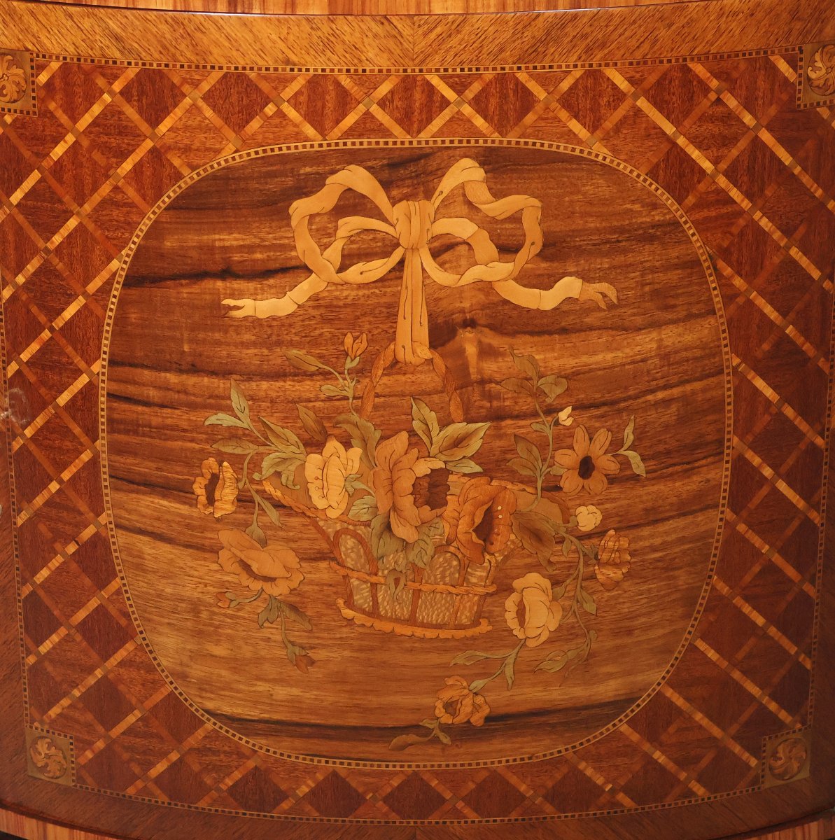 Meuble demi-lune de style Louis XVI fin XIXe siècle -photo-4