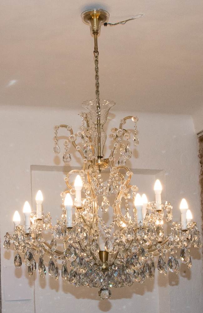 Large Marie-thérèse Bohemian Crystal Chandelier 1920s-photo-2