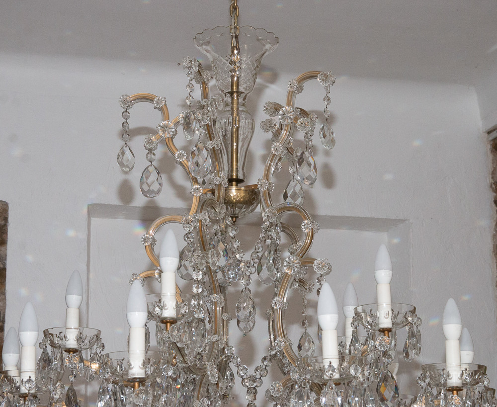 Large Marie-thérèse Bohemian Crystal Chandelier 1920s-photo-4