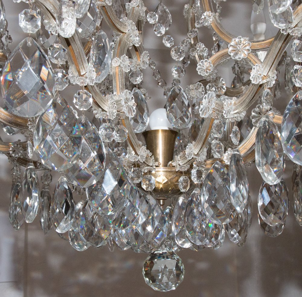 Large Marie-thérèse Bohemian Crystal Chandelier 1920s-photo-2