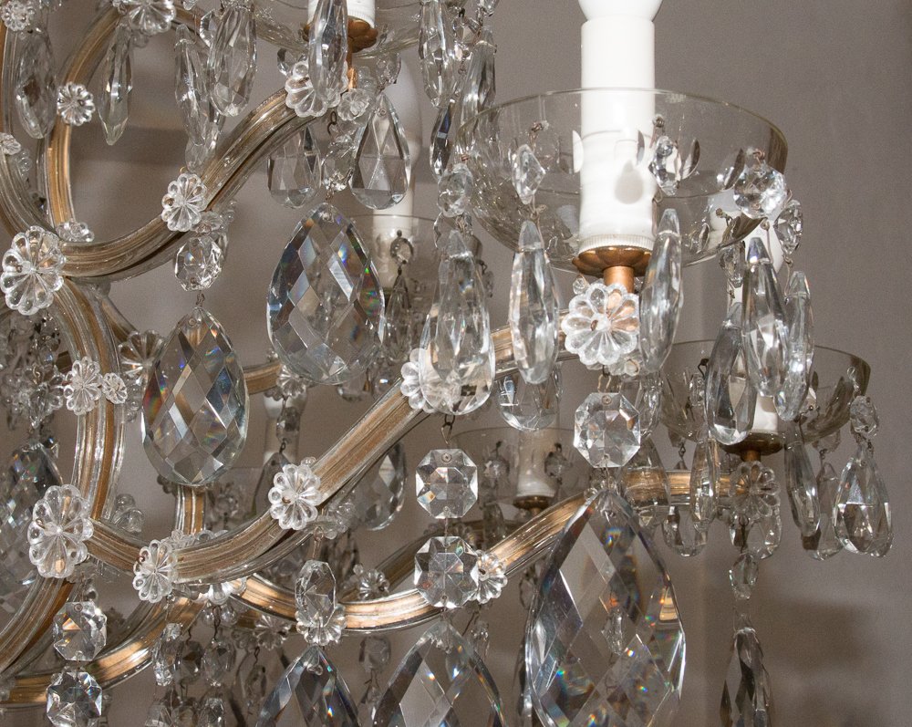 Large Marie-thérèse Bohemian Crystal Chandelier 1920s-photo-5